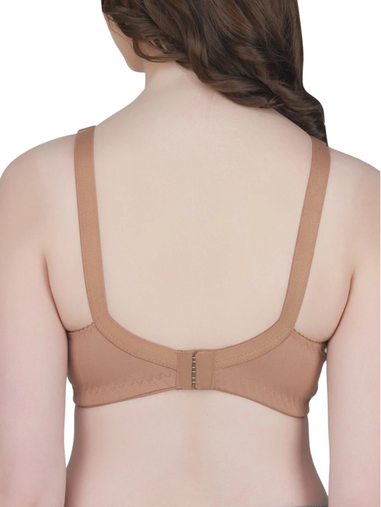 Eves Beauty Womens Full Coverage Non Wired Everyday Bra with Lace-42D / Beige