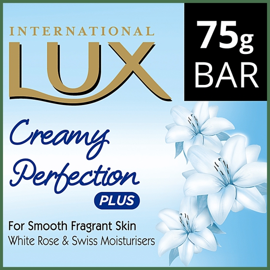 Lux International White Flower Creamy Perfection Soap Bar, Enriched With Swiss Moisturizers, 75 G Carton