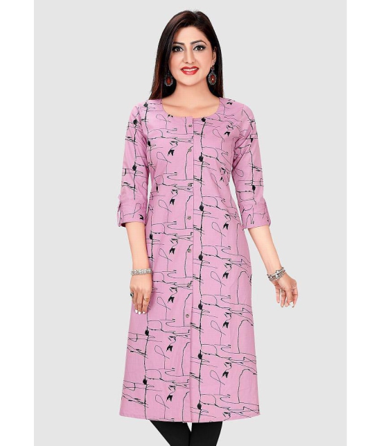 Meher Impex - Pink Cotton Blend Womens A-line Kurti ( Pack of 1 ) - None