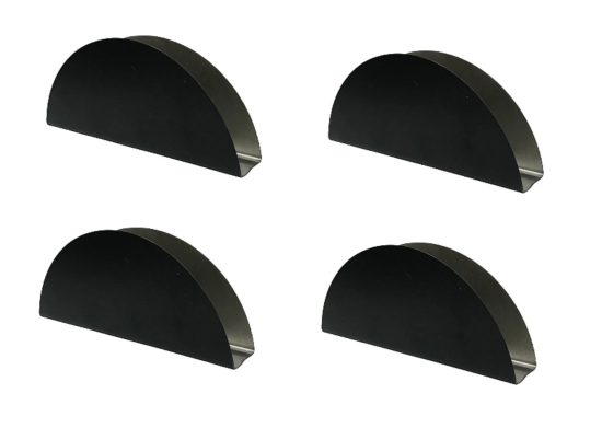 DYNAMIC STORE Dynore Stainless Steel 4 Pcs Black Matt Half Moon Shape Tissue/Napkin Holder