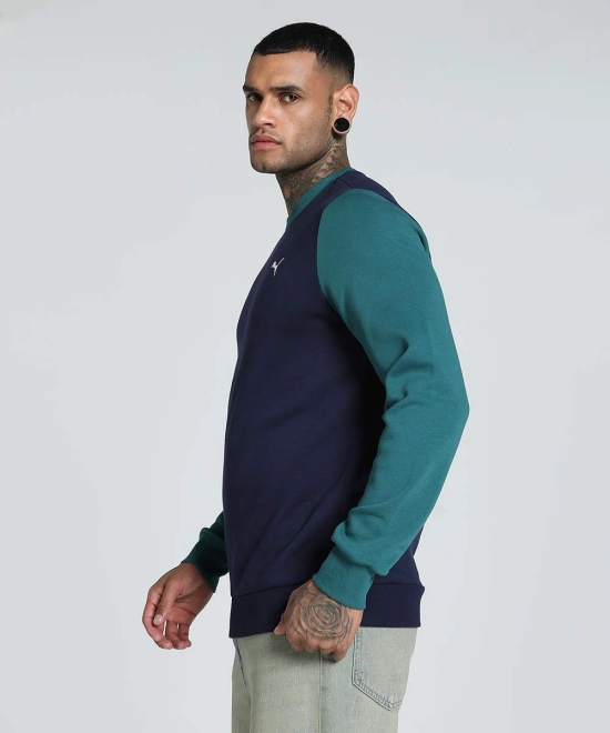 Mens Colorblock Crew-Neck Sweatshirt