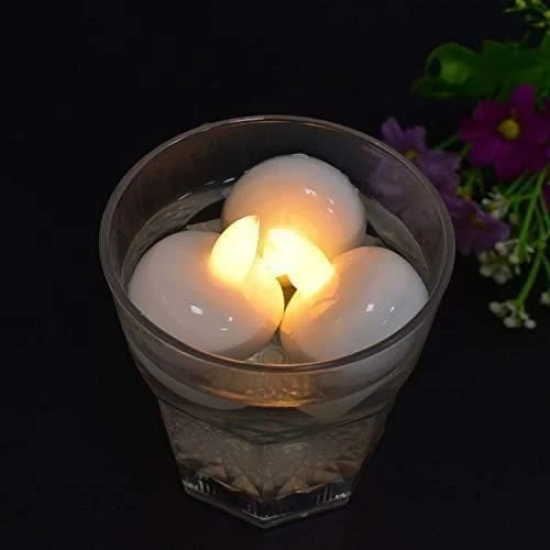 Uttamrobotics Floating Tealight Waterproof LED Flame less Flickering Lights Candles (Pack of 24)