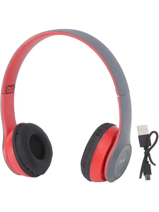 UGPro UGP-47 2 in 1 3.5 mm Bluetooth Headphone Over Ear 4 Hours Playback Adjustable length IPX4(Splash & Sweat Proof) Red