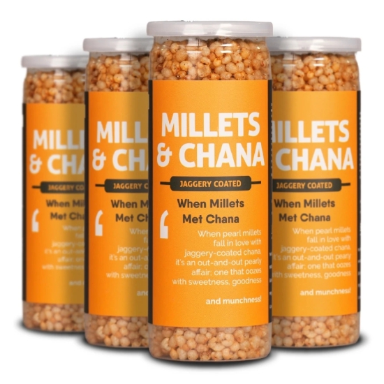 Omay Foods Millets & Chana, 55 gm Jar (Pack of 4)