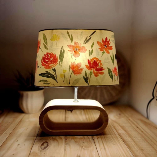 Conical Trapezium Table Lamp - Floral Lamp Shade