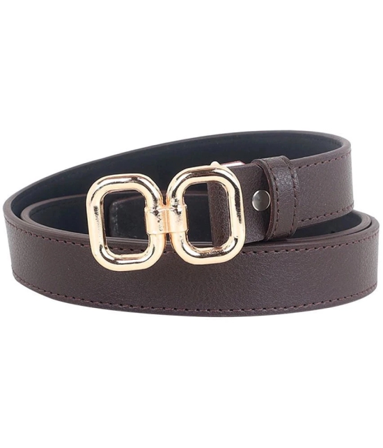 Zacharias - Gold Faux Leather Mens Casual Belt ( Pack of 1 ) - None