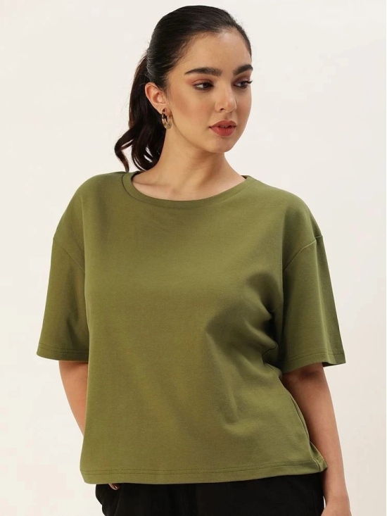 Bene Kleed Green Cotton Loose Fit Womens T-Shirt ( Pack of 1 ) - None