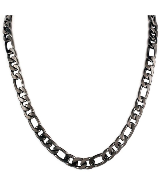 FASHION FRILL - Silver Plated Chain ( Pack of 1 ) - Black