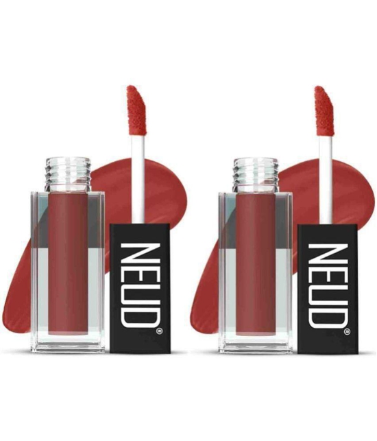 NEUD Matte Liquid Lipstick Combo Of Jolly Coral and Hottie Crush With Two Lip Gloss Free