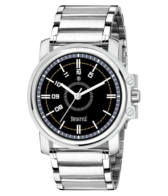 Swisstyle SS-GR810-BLK-SLV-CH Stainless Steel Analog Mens Watch