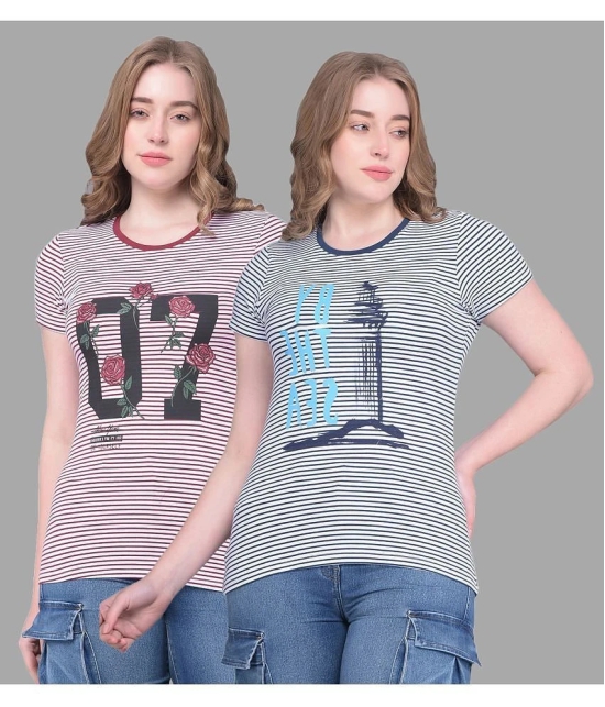 Dollar Multi Color Cotton Regular Fit Womens T-Shirt ( Pack of 2 ) - None