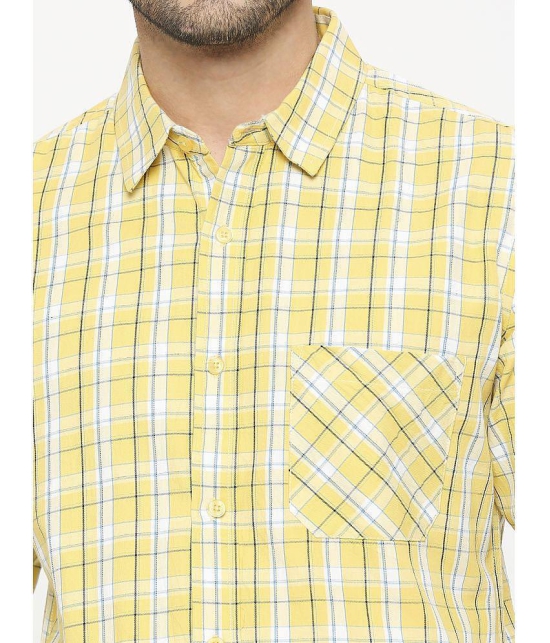 Solemio Cotton Regular Fit Full Sleeves Mens Formal Shirt - Yellow ( Pack of 1 ) - None