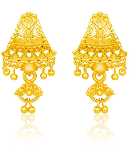 LUV FASHION Golden Stud Earrings ( Pack of 1 ) - Golden