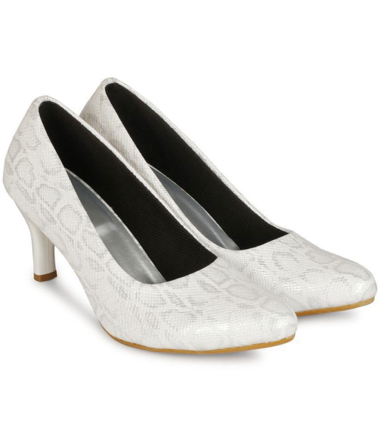 Saheb - White Womens Pumps Heels - None