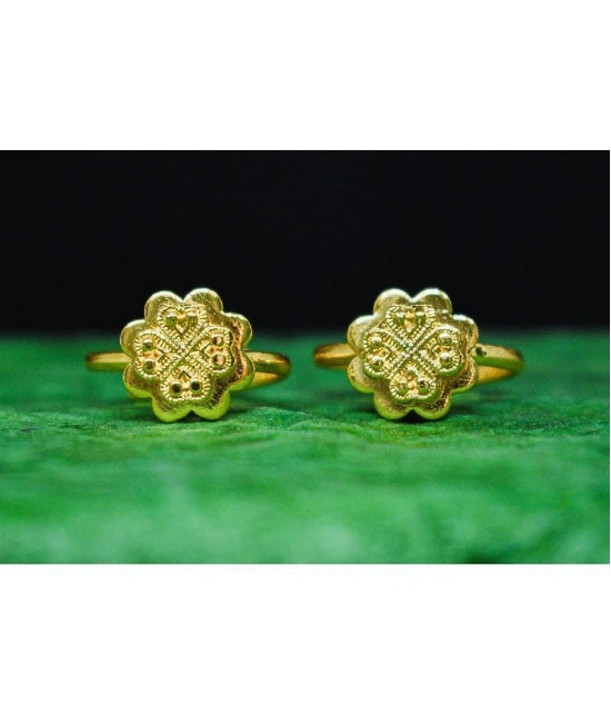 AanyaCentric Gold Plated 2 Pair Toe Rings - Golden