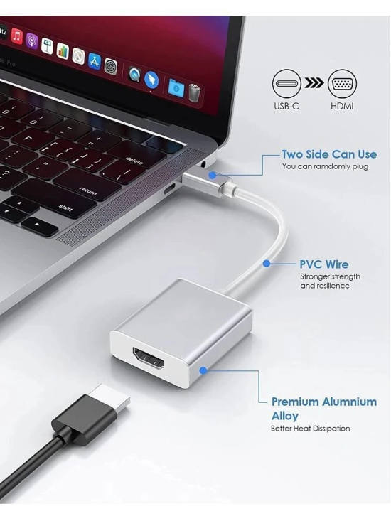 USB Type C to HDMI Converter, Plug and Play (10 cm cable)