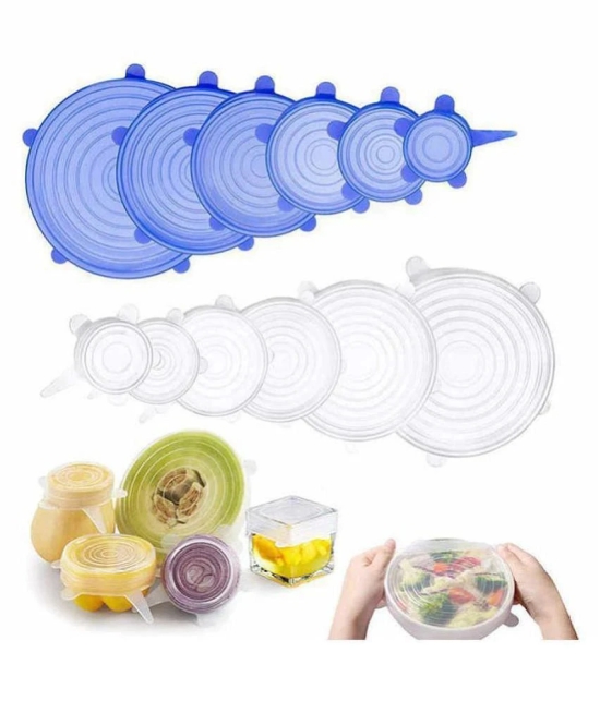 Saleh Silicone Stretch Lid Polyproplene Food Container Set of 6 8.3 mL - Multicolor