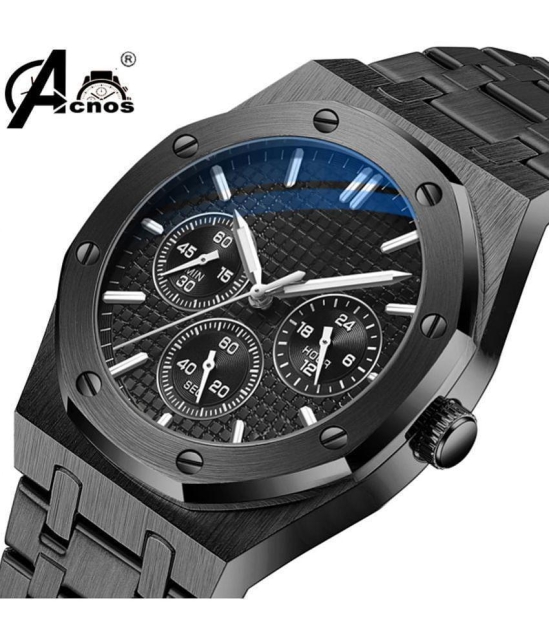 acnos Black Stainless Steel Analog Men's Watch