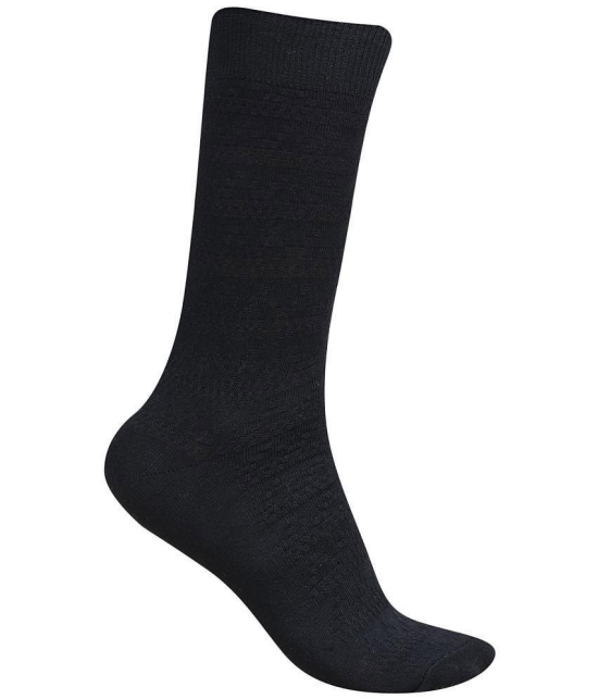 Dollar Cotton Blend Mens Self Design Black Ankle Length Socks ( Pack of 3 ) - Black