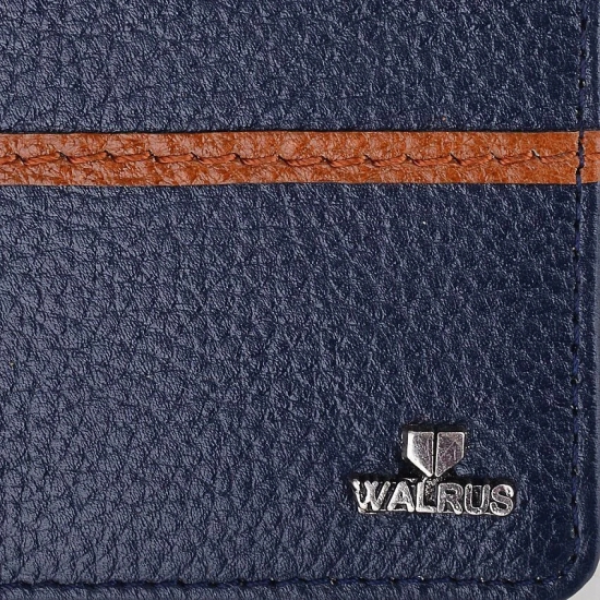 Walrus Leather Blue Casual Regular Wallet - Blue