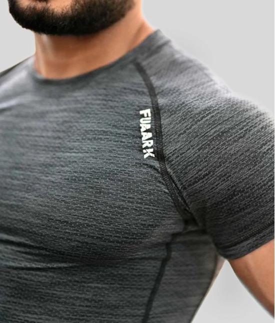 Fuaark - Dark Grey Polyester Regular Fit Mens Compression T-Shirt ( Pack of 1 ) - L