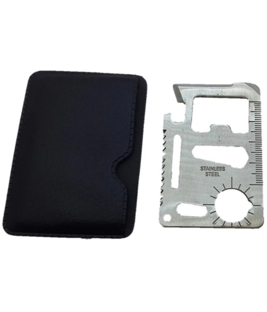 Maanki Enterprise All In One New Stainless Steel Pocket Survival Credit Card Size Travelling Tool