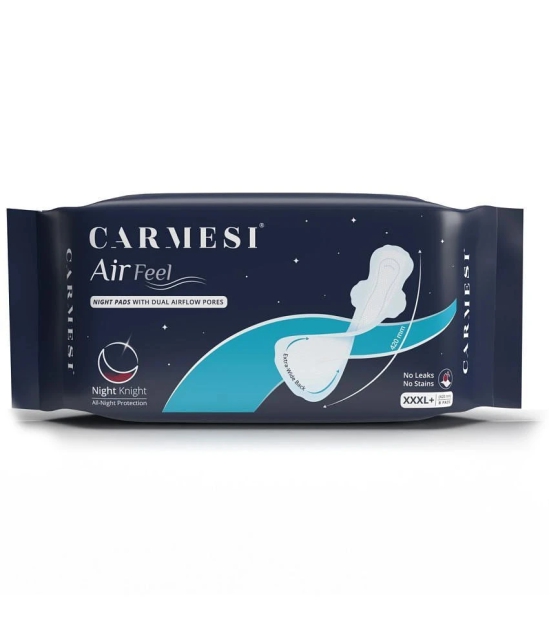 Carmesi Air Feel Night Sanitary Pads, XXXL+ Extra-Long Pads, All-Night Stain Protection 8 pads