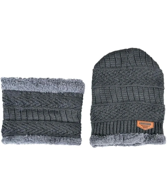 ICONIC ME Gray Woollen Mens Hat ( Pack of 1 ) - Gray