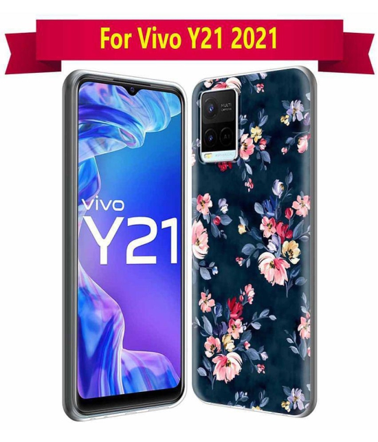 NBOX - Multicolor Silicon Printed Back Cover Compatible For VIVO Y21 2021 ( Pack of 1 )