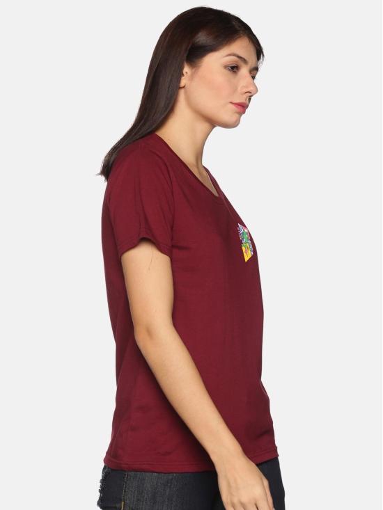 18 NOTYET/Women Cotton Round Neck Printed T-shirts-3XL / Navy