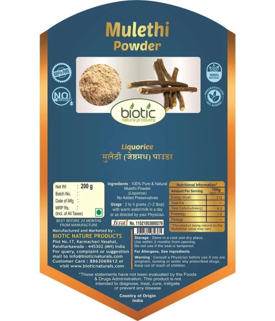 Biotic Mulethi Powder - Licorice Powder - Yashtimadhu for Face and Skin 400 gm