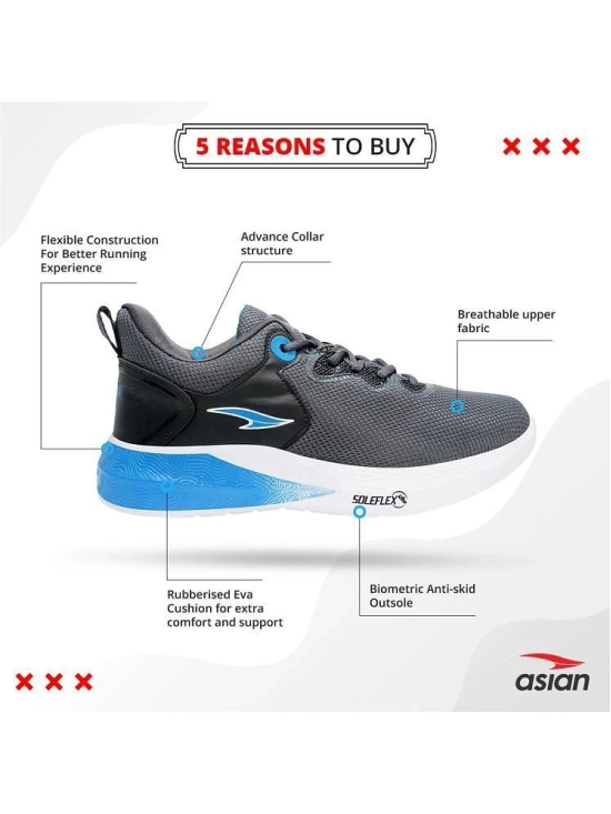 ASIAN NEXON-08 Dark Grey Mens Sports Running Shoes - None