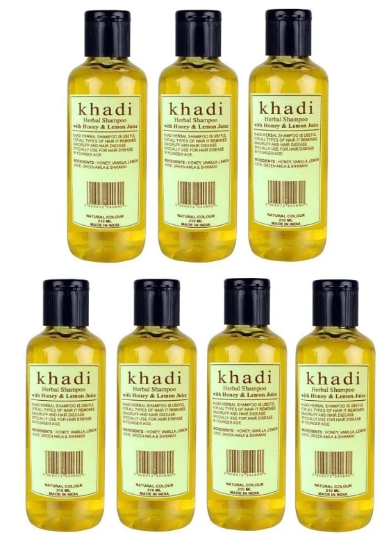 Khadi Herbal Honey & Lemon Juice Shampoo 210 ml Pack of 7