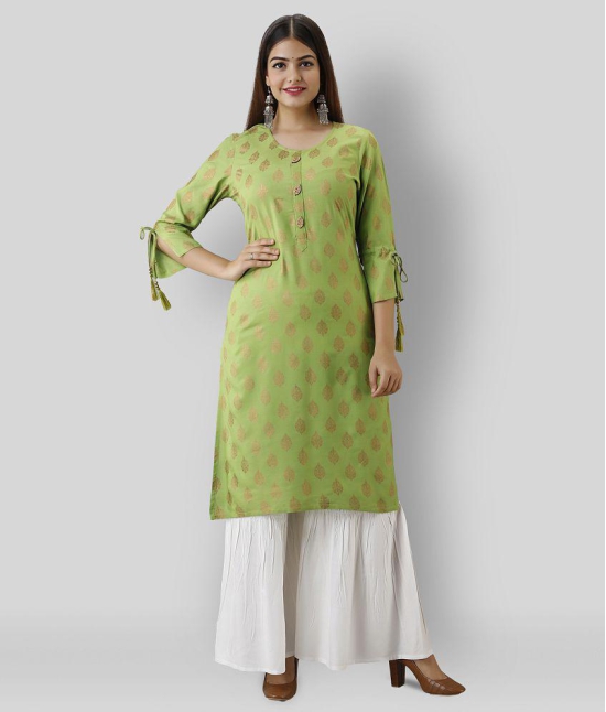 MAUKA - Green Green Straight Rayon Womens Stitched Salwar Suit ( Pack of 1 ) - XXL