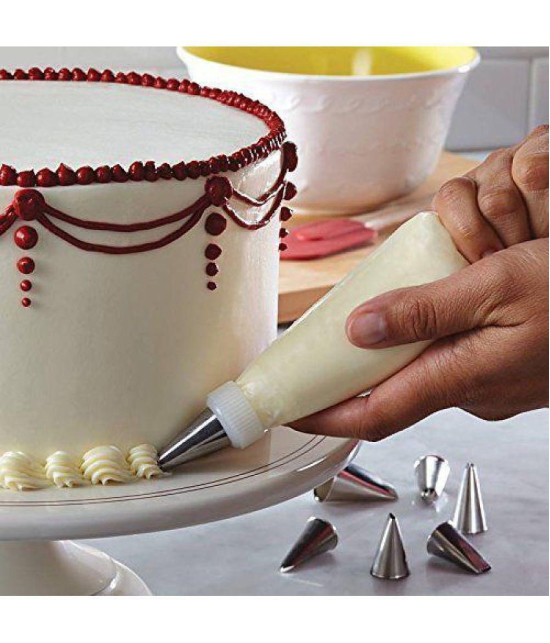 YUTIRITI 12 Piece Steel Nozzles Cake Decorating Set With Frosting Icing Piping Bag Tips