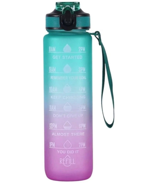 THRIFTKART Motivational Bottle Multicolour Acrylic Sipper Water Bottle 1000 mL ( Set of 1 ) - Multicolour