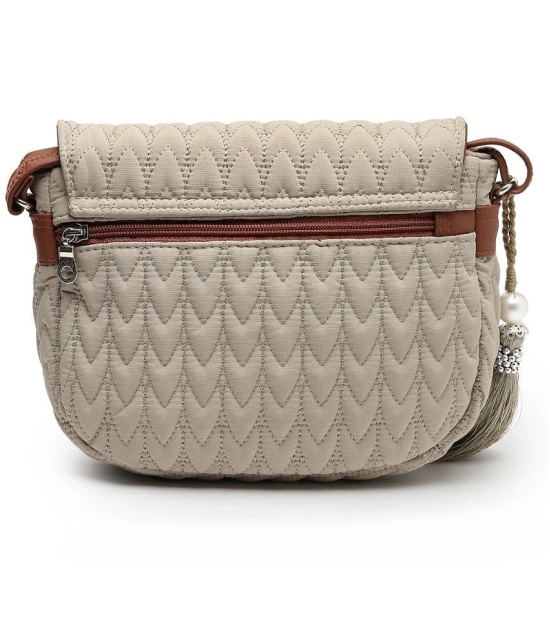 Anekaant Beige Polyster Sling Bag - Beige