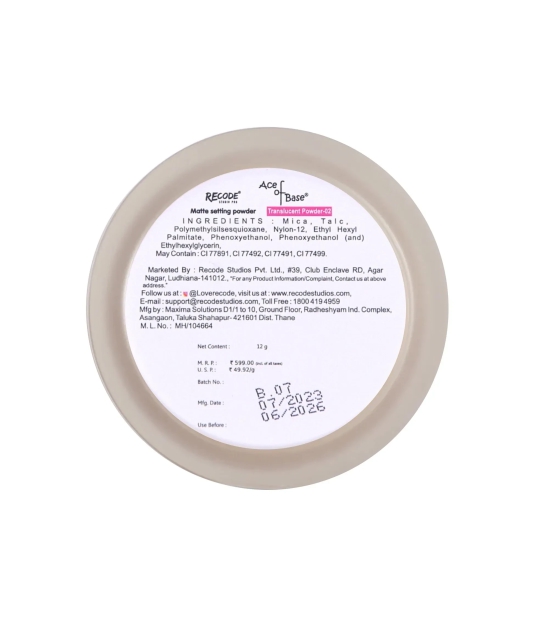 Recode Translucent 02 Setting Powder - 12 Gms