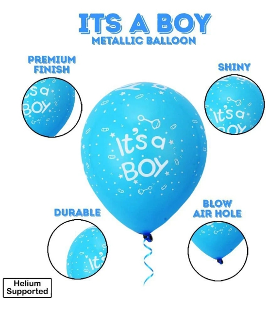 Zyozi ® Its A Boy Printed Blue Balloons For Baby Boy Birthday/Baby Shower Decorations Balloons Kit - Welcome Baby Boy Decorations Balloons Set (PACK OF 51) - Blue