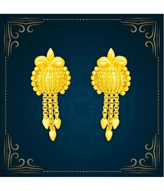 LUV FASHION Golden Drop Earrings ( Pack of 1 ) - Golden