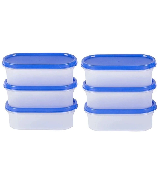 HOMETALES Plastic Multi-Purpose Food Container, 500ml (6U) - Navy Blue