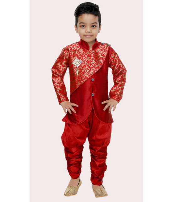 Rydho - Red Polyester Boys Kurta With Churidar ( Pack of 1 ) - None