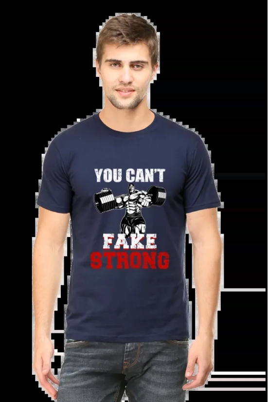 YOU CANT FAKE STRONG-Navy Blue / XXL