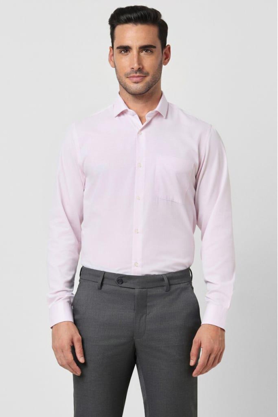 Men Pink Slim Fit Formal Full Sleeves Formal Shirt