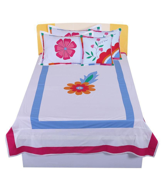 Hugs'n'Rugs Cotton Single Bedsheet ( 250 cm x 150 cm ) - White