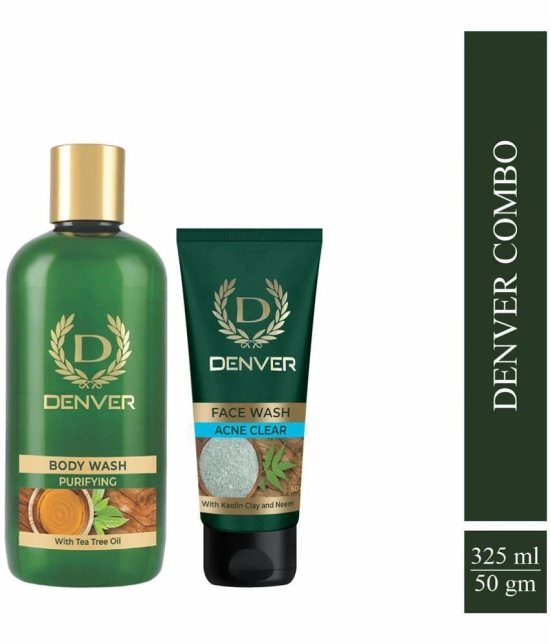 Denver Purifying Body Wash - 325ML + Acne Clear Face Wash - 50GM (Combo Pack of 2)