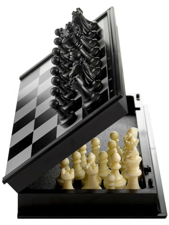 THRIFTKART  --  Magnetic Educational Chess Board Set with Folding Chess Board 2 Players Travel Toys for Kids and Adults - (BROWN)