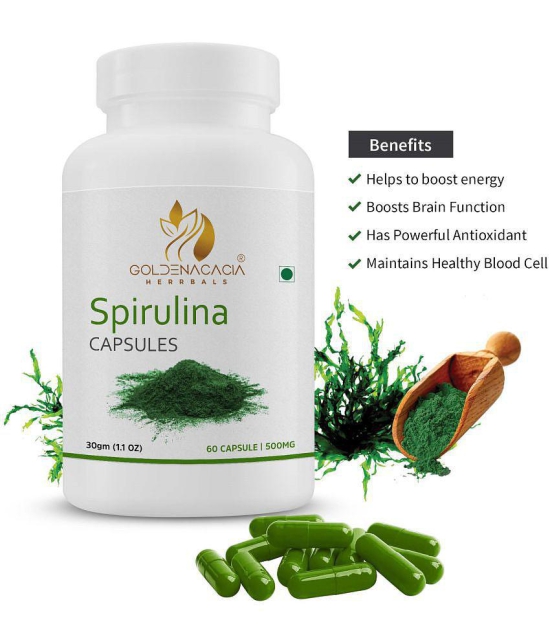 GOLDENACACIA HERRBALS Spirulina 500mg 60 Capsules Capsule 1 no.s