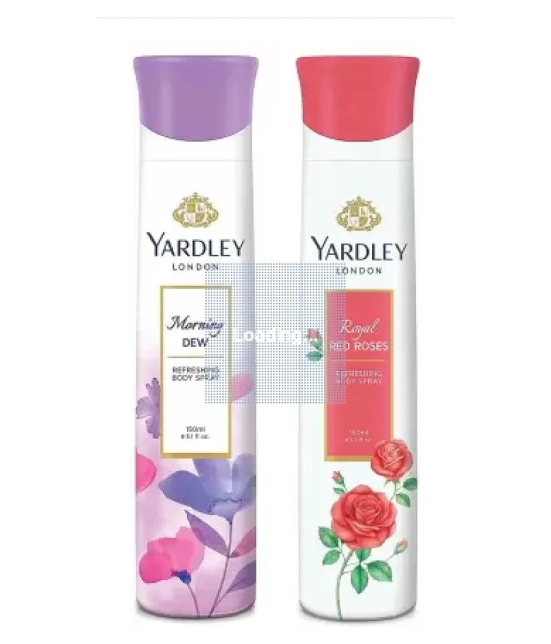 Yardley London Morning Dew and Royal Red Rose 150ML Each (Pack of 2) Body Spray - For Women