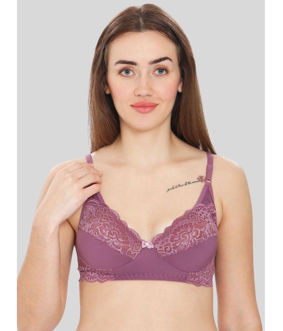 ILRASO - Purple Lace Non Padded Women's T-Shirt Bra ( Pack of 1 ) - None